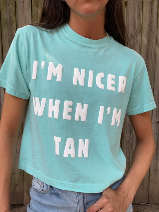 I'm nicer when I'm tan t-shirt-Purple