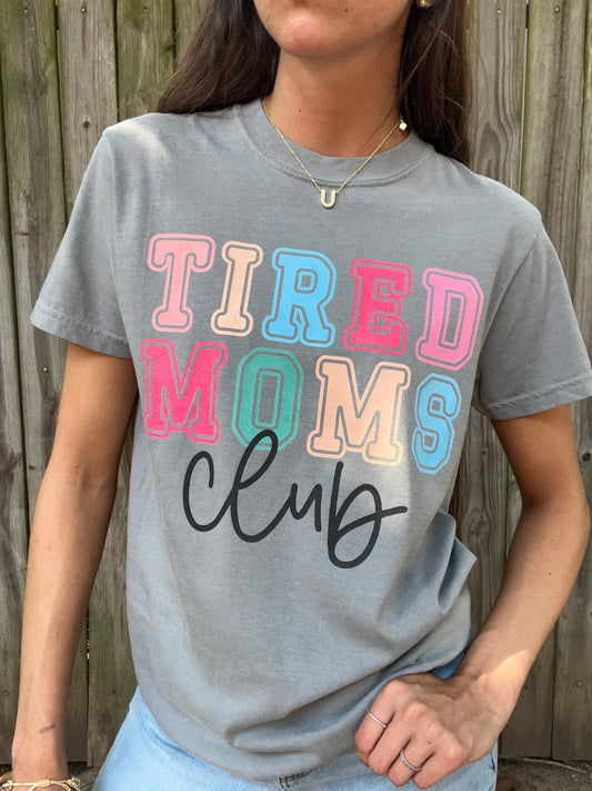 Tired Moms Club-grey tee