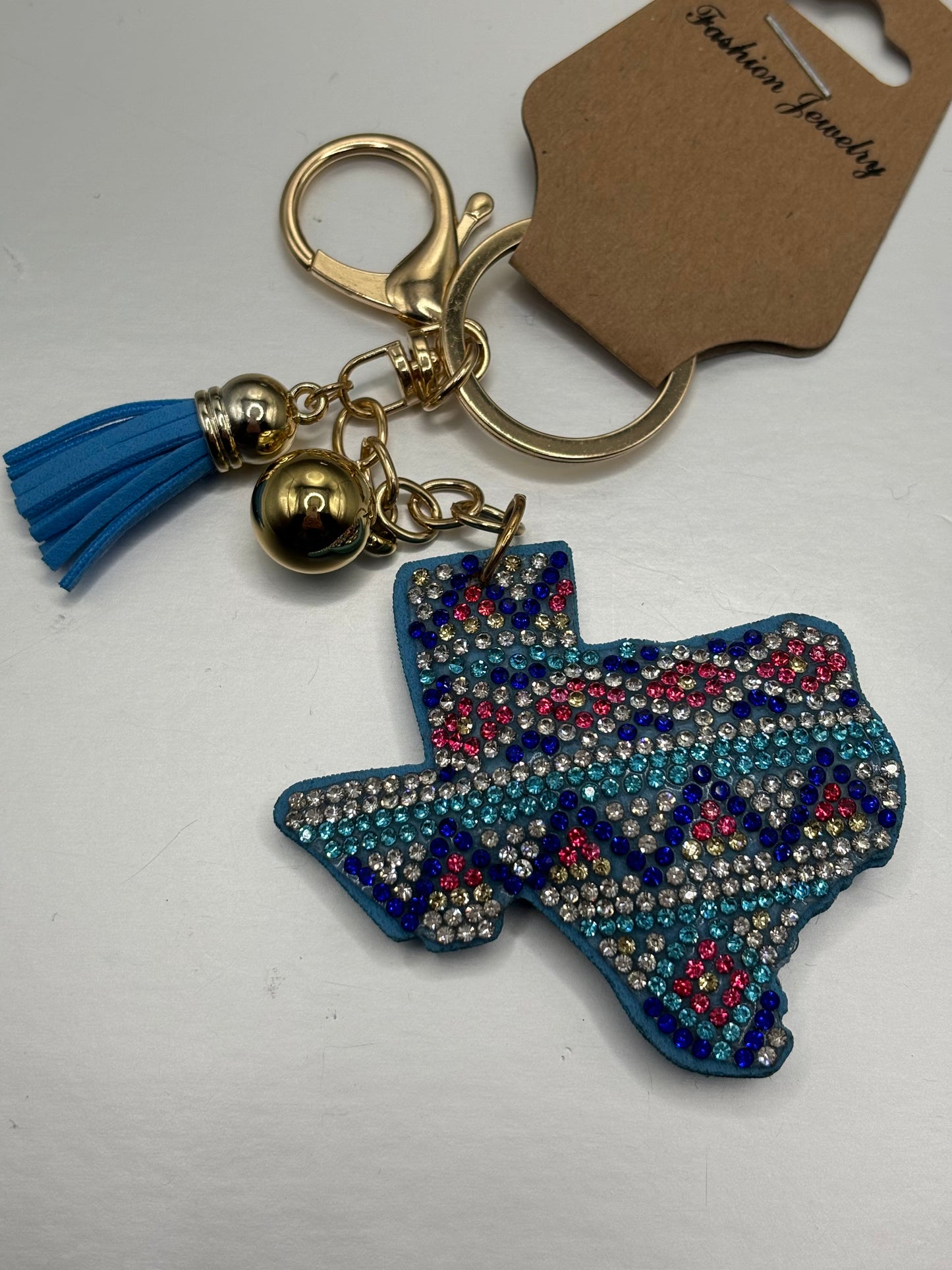 Blue Aztec Texas Keychain