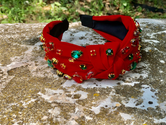 Red Headband with Rhinestones