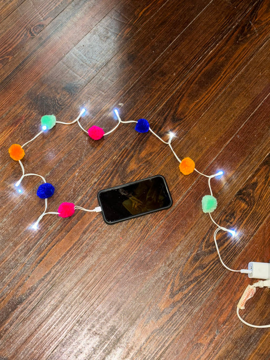 LED Pom Pom iPhone Charger