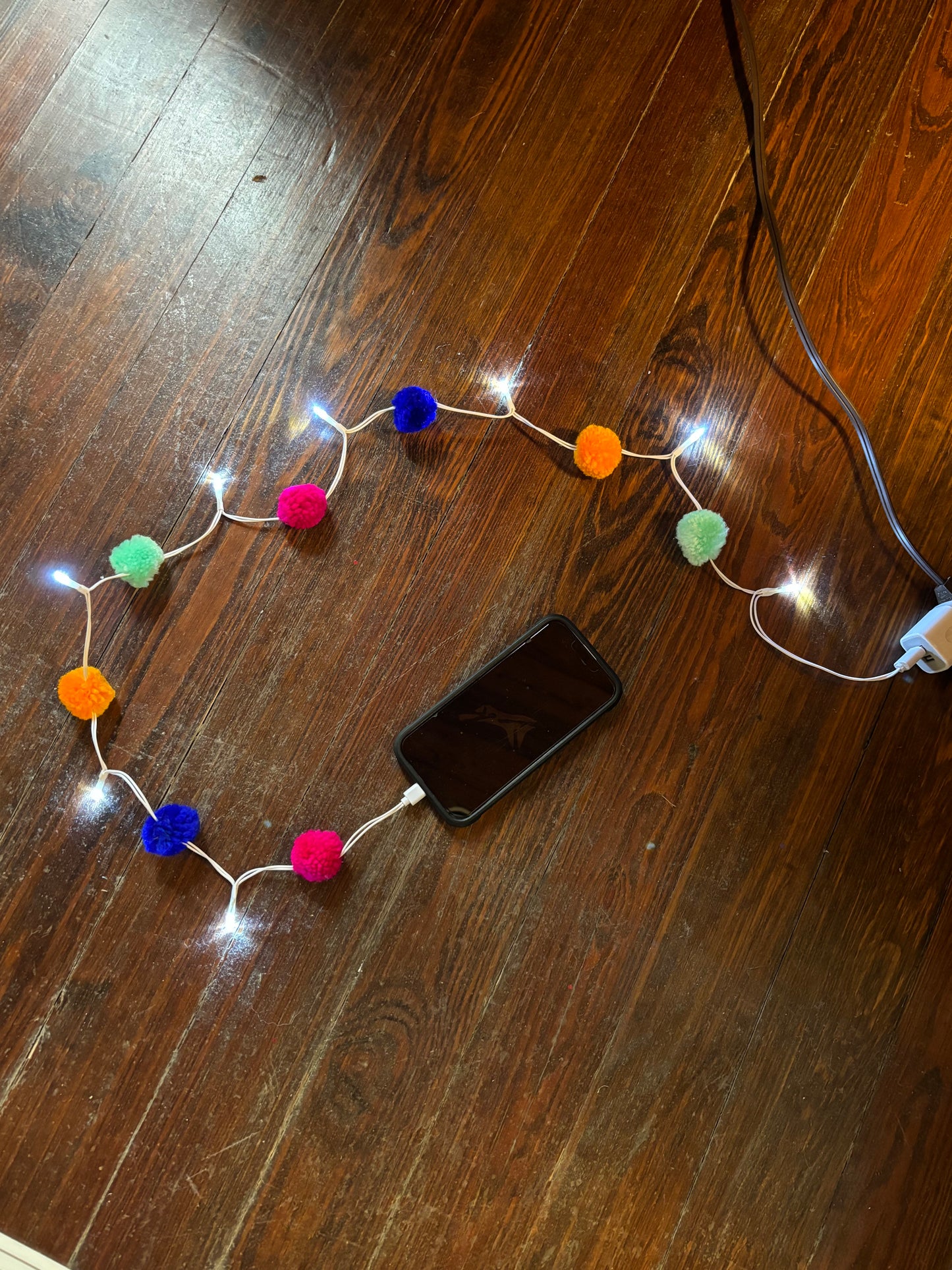 LED Pom Pom iPhone Charger