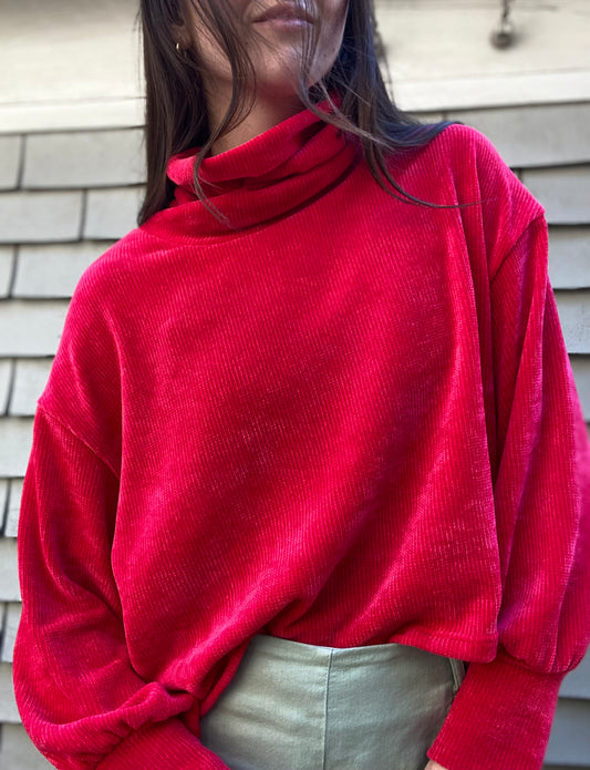 Red Chenille Sweater