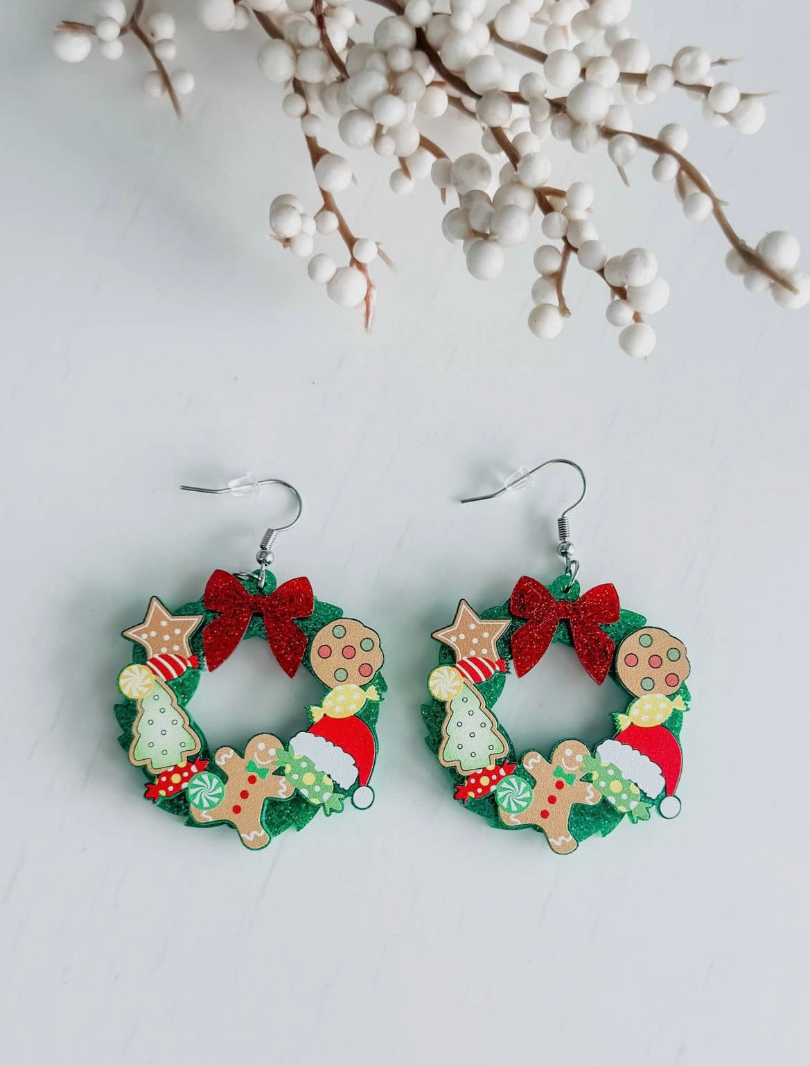"All Things Christmas" Wreath Earrings