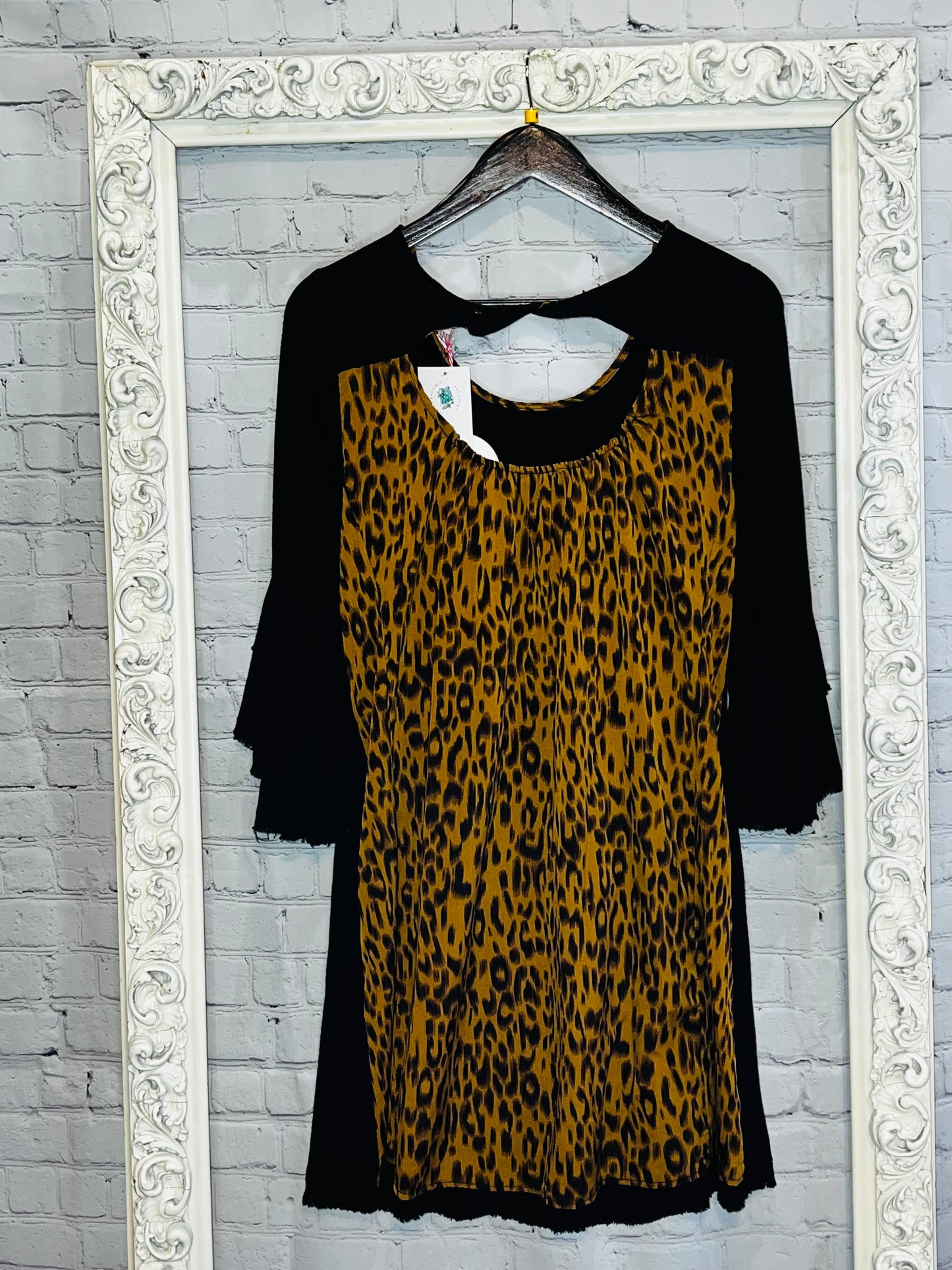 Black Dress With Leopard Back