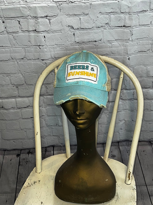 Teal Beer And Sunshine Hat