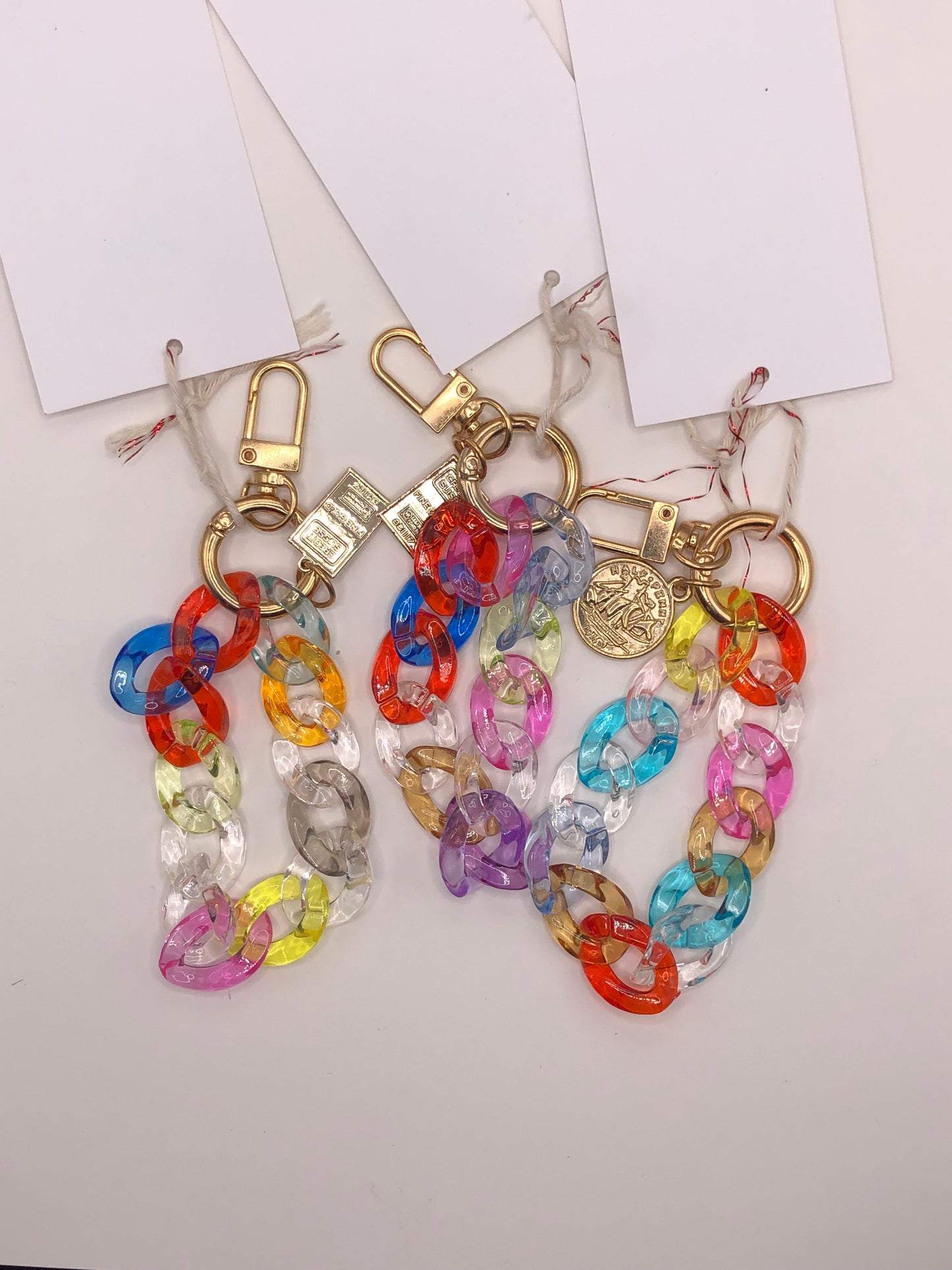 Colorful Clear Chainlink Keychain