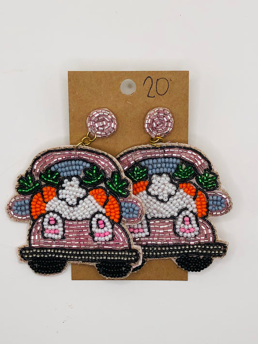 Beaded Truck With Bunny Butts And Carrots